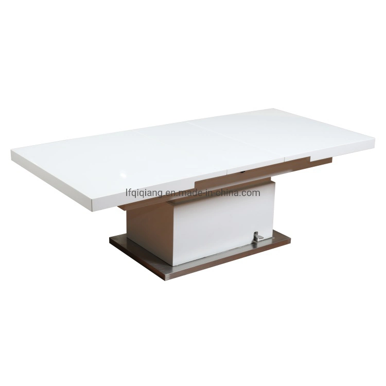 Modern Adjustable Height 8 Seats Slab Extension Live Edge Kitchen Dining Room Table for Sale